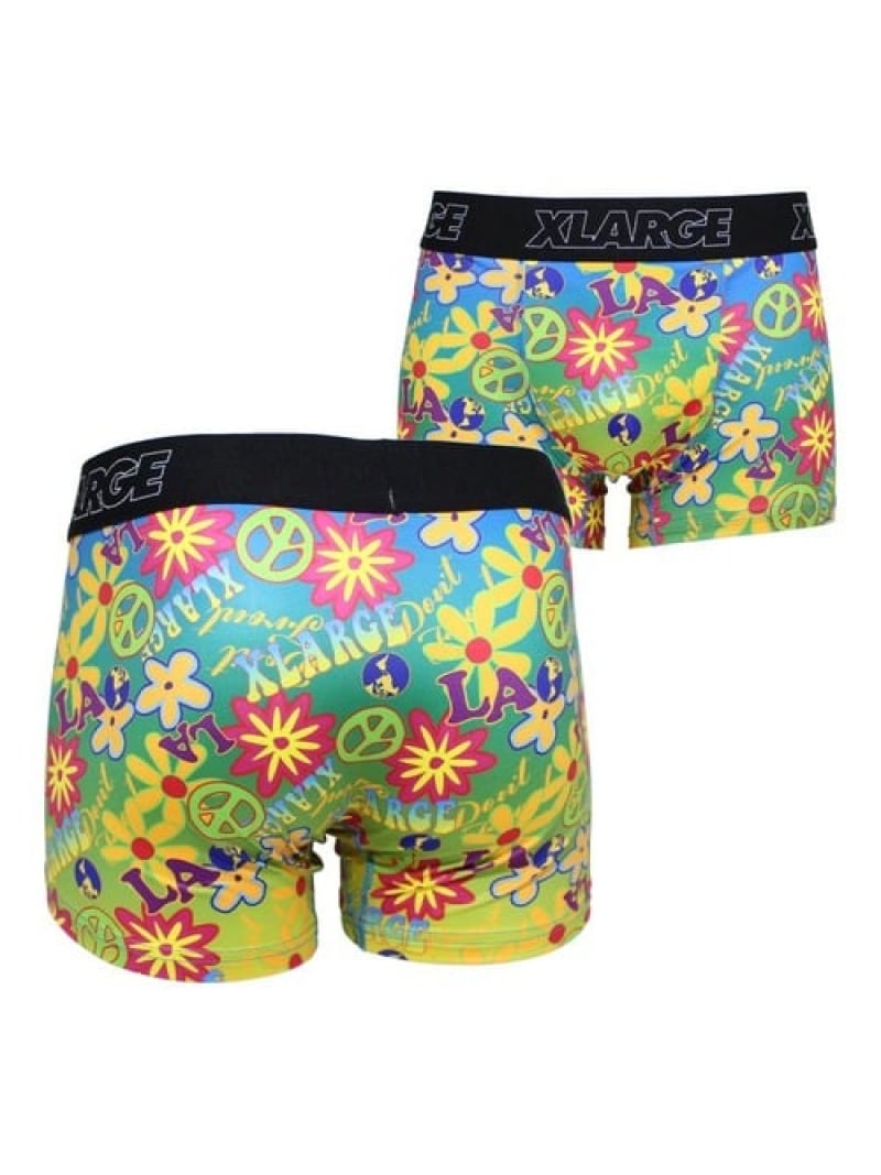 SANKO BAZAARのXLARGE/エクストララージ BOXER SHORTS FLOWERS AND PEACE SELECT BRANDS ジャックローズ インナー・ルームウェア その他のインナー・ルームウェア グリーン グレー[Rakuten Fashion]｜アングル2