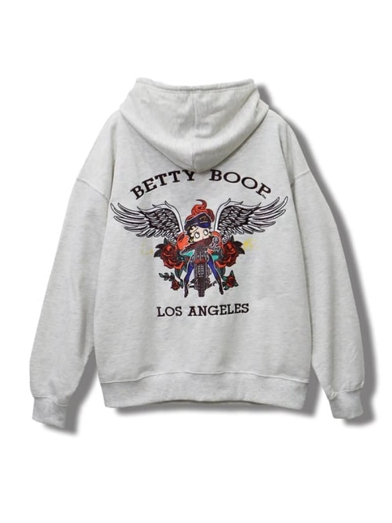 Rakuten - BETTY BOOPウイングバイクプルパーカー(MENS)(WOMENS) CORISCO サンコーバザール トップス スウェット・トレーナー ブラック グレー【送料無料】[Rakuten Fashion]