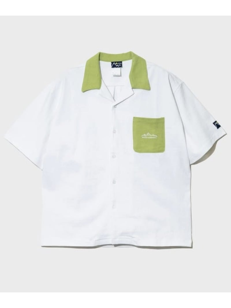 Rakuten - Mountain Mania/マウンテンマニア オリジナル天竺 配色オープンシャツ (MENS) Mountain Mania ゴースローキャラバン トップス カットソー・Tシャツ オレンジ ホワイト ブルー【送料無料】[Rakuten Fashion]