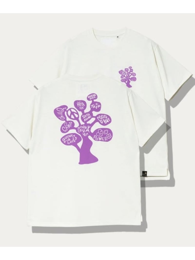 Rakuten - Drymix TREE TEE (MENS) go slow caravan ゴースローキャラバン トップス カットソー・Tシャツ ホワイト グリーン【送料無料】[Rakuten Fashion]