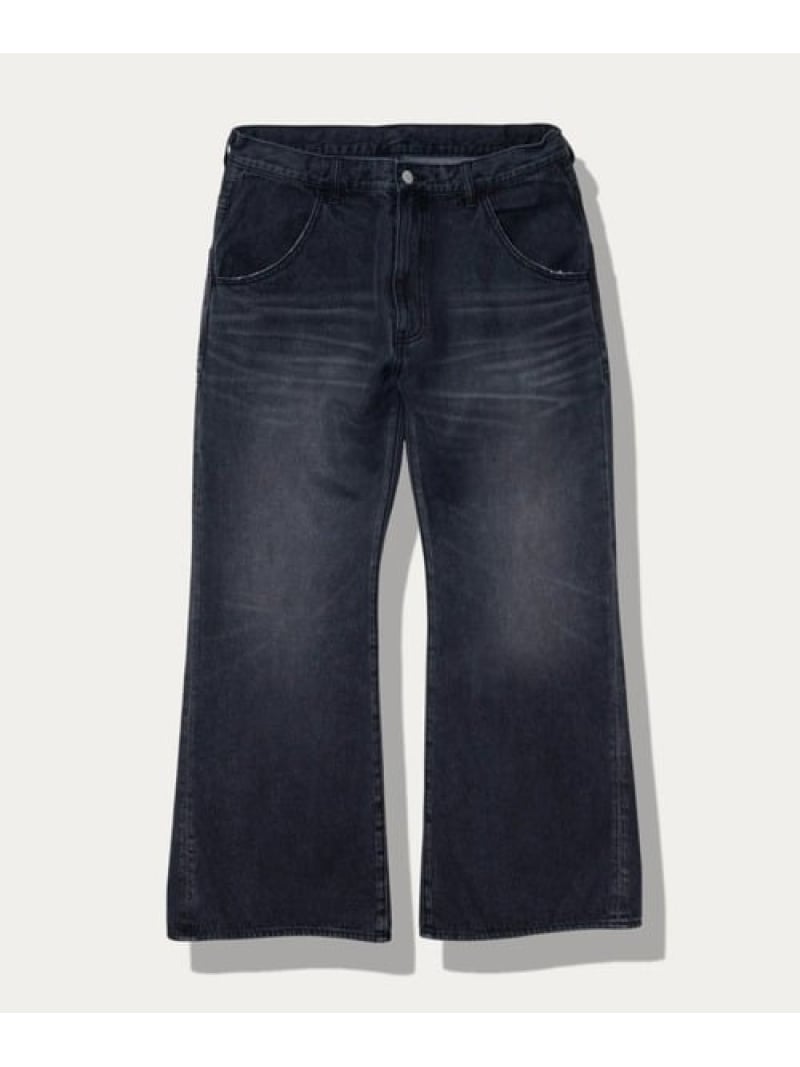 Rakuten - 10ozデニムヴィンテージフェードゆったりフレアパンツ (MENS/WOMENS) go slow caravan ゴースローキャラバン パンツ その他のパンツ ブルー ブラック【送料無料】[Rakuten Fashion]