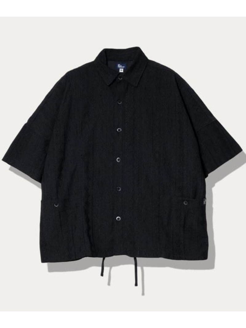 Rakuten - シャーリングレース BIG S/Sシャツ (MENS/WOMENS) go slow caravan ゴースローキャラバン トップス シャツ・ブラウス ブラック ブルー【送料無料】[Rakuten Fashion]