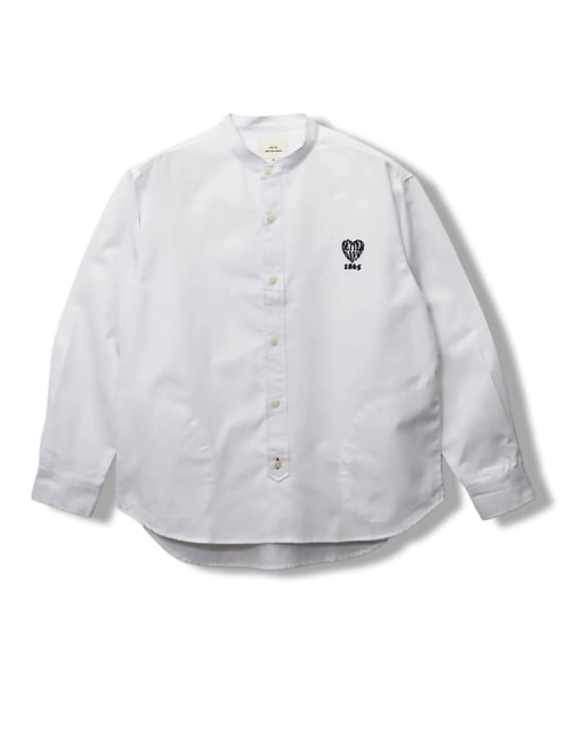 Rakuten - CORISCOワンポイントフロッキーオックスシャツ(MENS/WOMENS) CORISCO サンコーバザール トップス シャツ・ブラウス ホワイト ブルー【送料無料】[Rakuten Fashion]