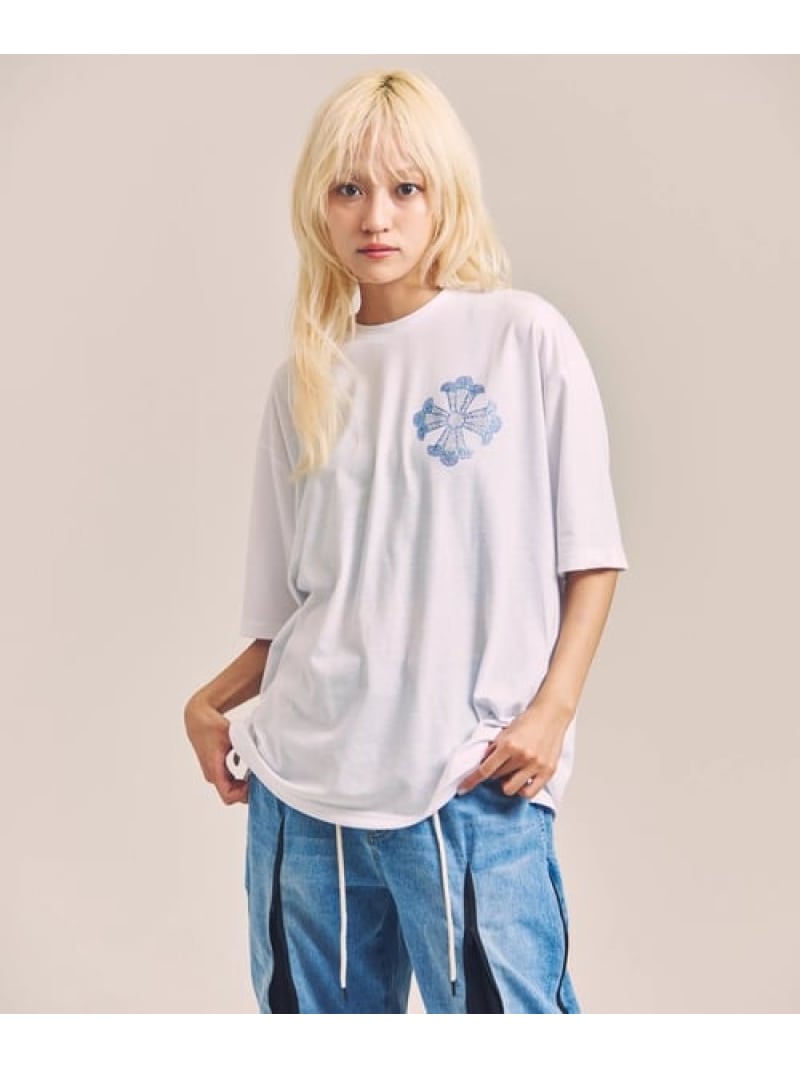 Rakuten - GA T/C CROSS-STONE SS TEE(MENS) GALLIS ADDICTION ジャックローズ トップス カットソー・Tシャツ ホワイト ブラック【送料無料】[Rakuten Fashion]