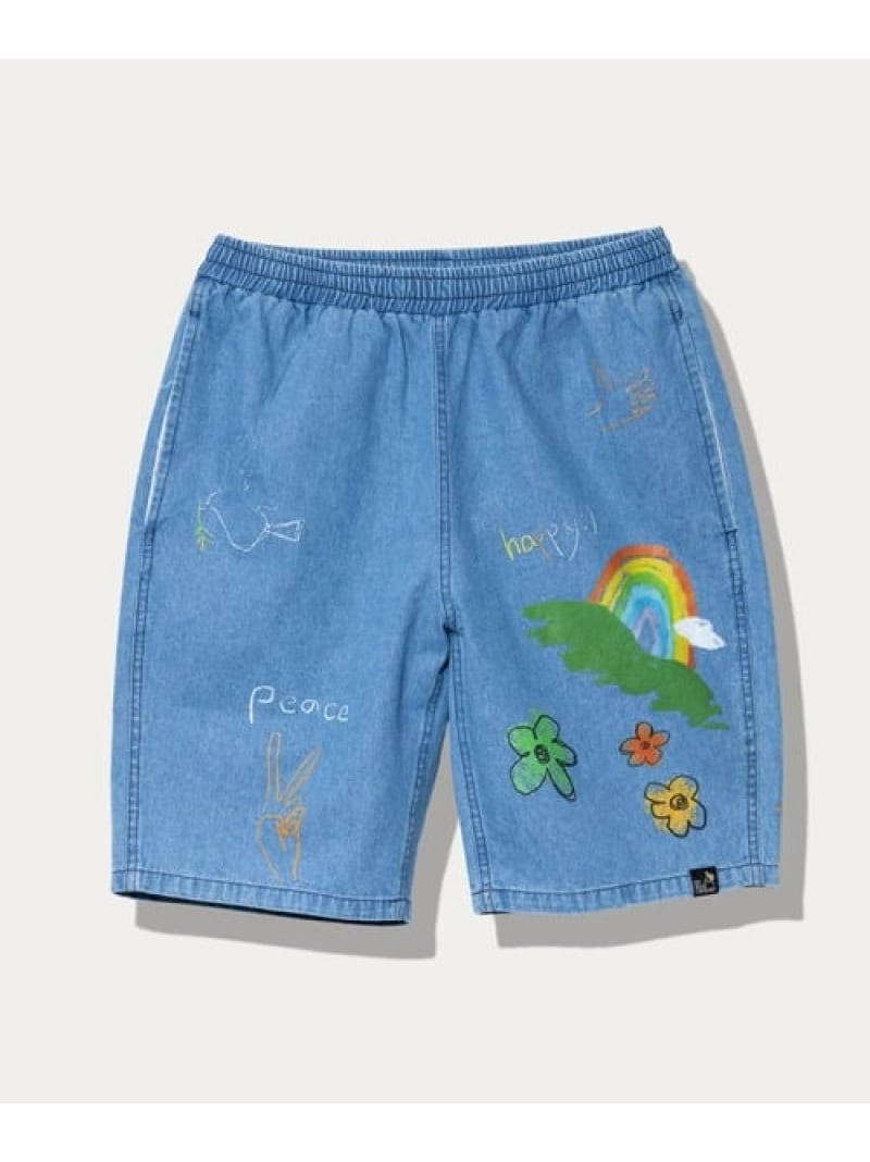 Rakuten - 落書きプリントイージーショーツ (MENS) go slow caravan ゴースローキャラバン パンツ その他のパンツ ブルー【送料無料】[Rakuten Fashion]