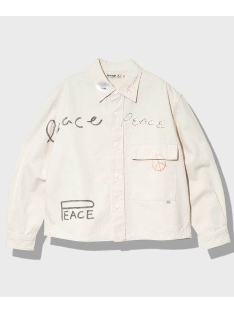 Rakuten - 【GSC別注】FREE RAGE/フリーレイジ 10oz DENIM CPOシャツ - Hand Paint ver - (MENS) GSC MENS SELECT ゴースローキャラバン トップス シャツ・ブラウス ホワイト ブルー【送料無料】[Rakuten Fashion]