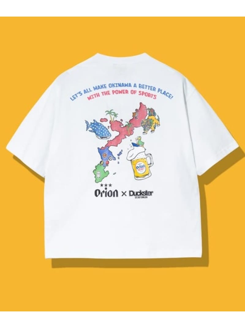 【SALE／10%OFF】【ORION × Duckster】オリオンビールコラボTEE POWER OF SPORTS (MENS) Duckster ゴースローキャラバン トップス カットソー・Tシャツ ホワイト ブラック【RBA_E】【送料無料】[Rakuten Fashion]