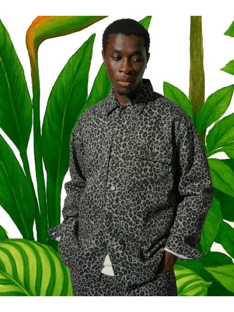 Rakuten - MANASTASH×A-KLASS/マナスタッシュ×エイクラス HEMP TWILL JKT LEOPARD(MENS)*セットアップ対応 SELECT BRANDS ジャックローズ ジャケット・アウター ブルゾン・ジャンパー ブラック ブラウン【送料無料】[Rakuten Fashion]