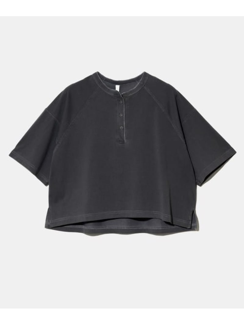 Rakuten - LUPILIEN/ルピリアン ドライタッチ天竺ピグメント加工ヘンリネックTEE (WOMENS) GSC WOMENS SELECT ゴースローキャラバン トップス カットソー・Tシャツ グレー ピンク パープル[Rakuten Fashion]