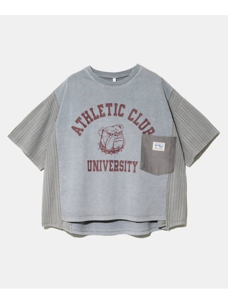Rakuten - LUPILIEN/ルピリアン 天竺xストライプリメイクTEE (WOMENS) GSC WOMENS SELECT ゴースローキャラバン トップス カットソー・Tシャツ ネイビー グレー ブラウン【送料無料】[Rakuten Fashion]