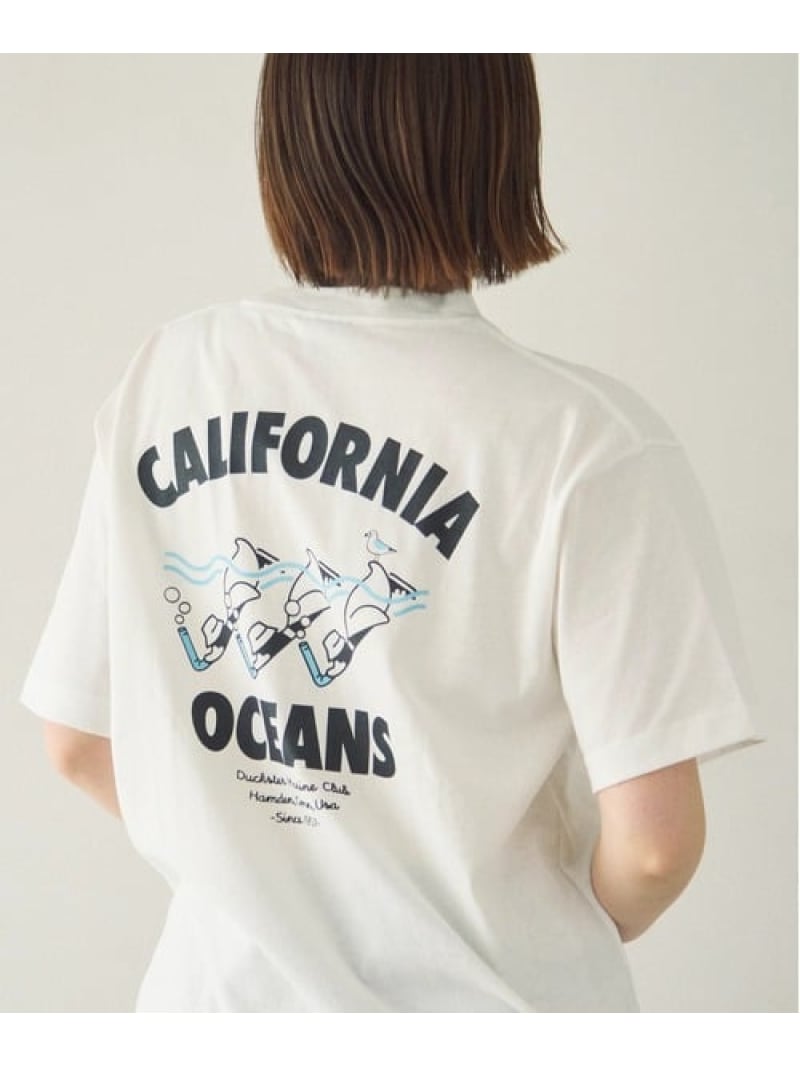 Rakuten - DUCKSTER/ダックスター T/C度詰め天竺 レギュラーフィットS/STEE《CALI OCEAN》(MENS) Duckster ゴースローキャラバン トップス カットソー・Tシャツ ホワイト グリーン ピンク[Rakuten Fashion]