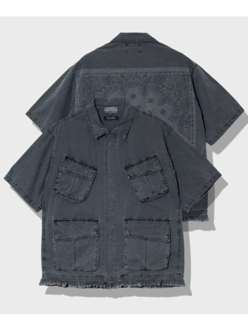 Rakuten - Universal Style Wear/ユニバーサルスタイルウェア HAV-A-HANK fringe shirt (MENS) GSC MENS SELECT ゴースローキャラバン トップス シャツ・ブラウス ブラック カーキグリーン【送料無料】[Rakuten Fashion]