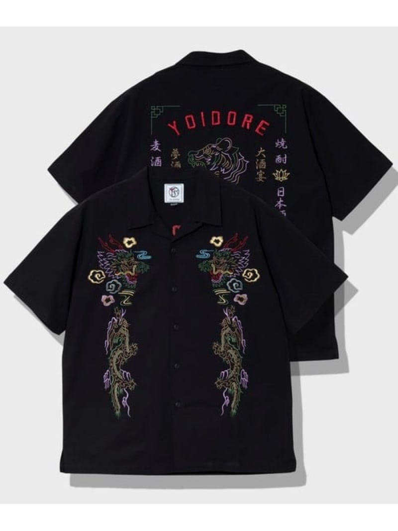 Rakuten - YOIDORE/酔いどれ 酔虎と酔龍 シャツ (MENS) GSC MENS SELECT ゴースローキャラバン トップス シャツ・ブラウス ブラック【送料無料】[Rakuten Fashion]