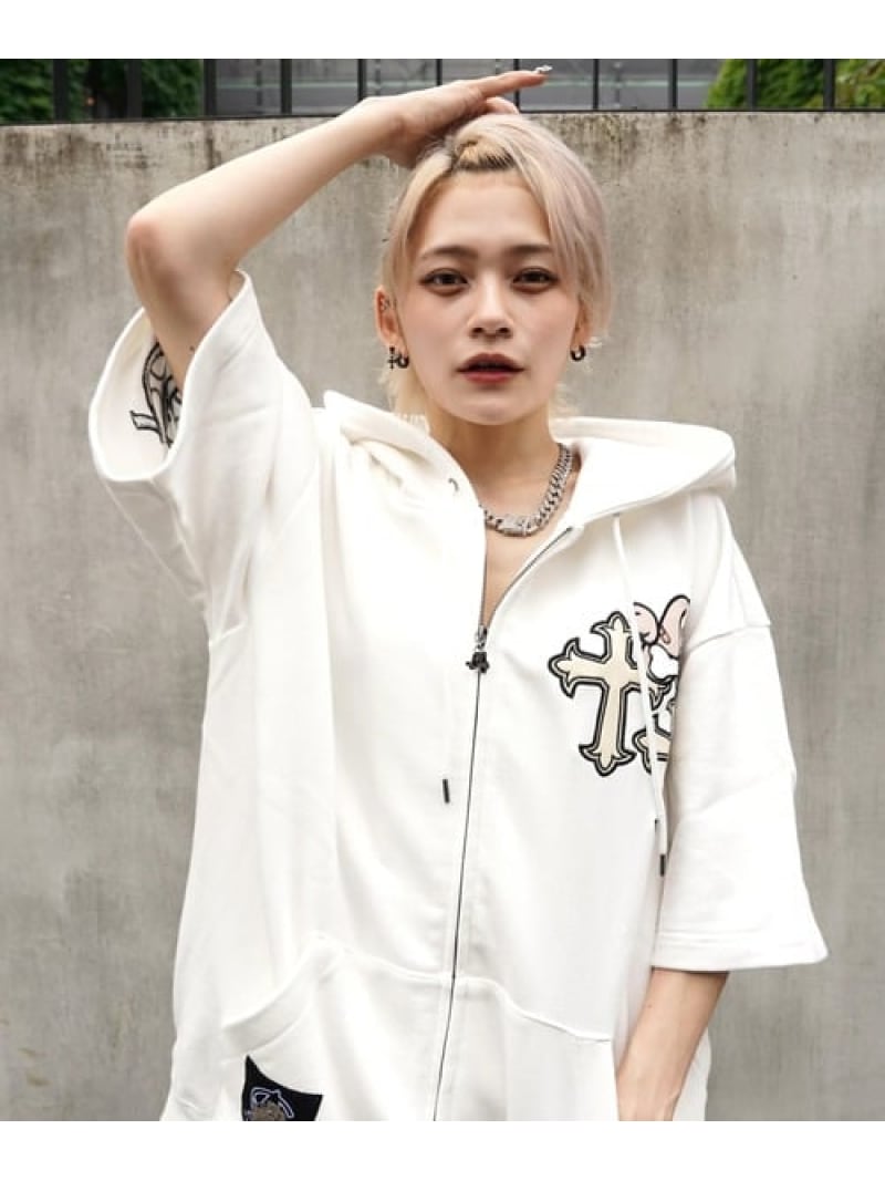 Rakuten - 【SALE／30%OFF】【GALFY×GALLIS ADDICTION】クロスガリノハーツ半袖パーカー*セットアップ対応(MENS/WOMENS) GALLIS ADDICTION ジャックローズ トップス カットソー・Tシャツ ピンク ブラック ブルー ホワイト【RBA_E】【送料無料】[Rakuten Fashion]