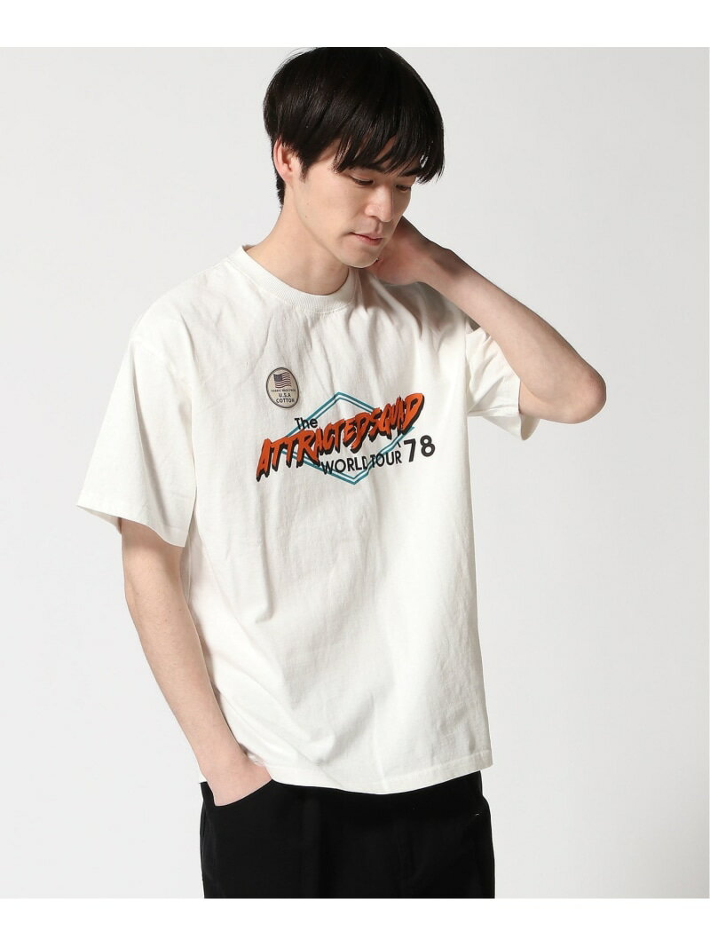 ROUGH TRADE/(M)USAコットンピグメントツアーTEE ROUGH TRADE サンコーバザール トップス カットソー・Tシャツ ホワイト グレー パープル