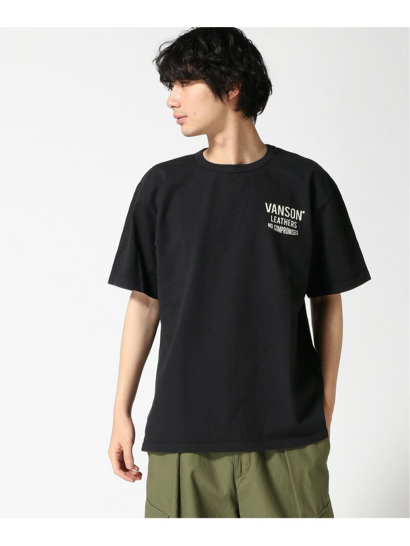 (M)VANSON/VANSON-MADE IN USA-ヘビーオンス・ボーン-SSTEE VANSON ジャックローズ トップス カットソー・Tシャツ ブラック ホワイト【送料無料】[Rakuten Fashion]