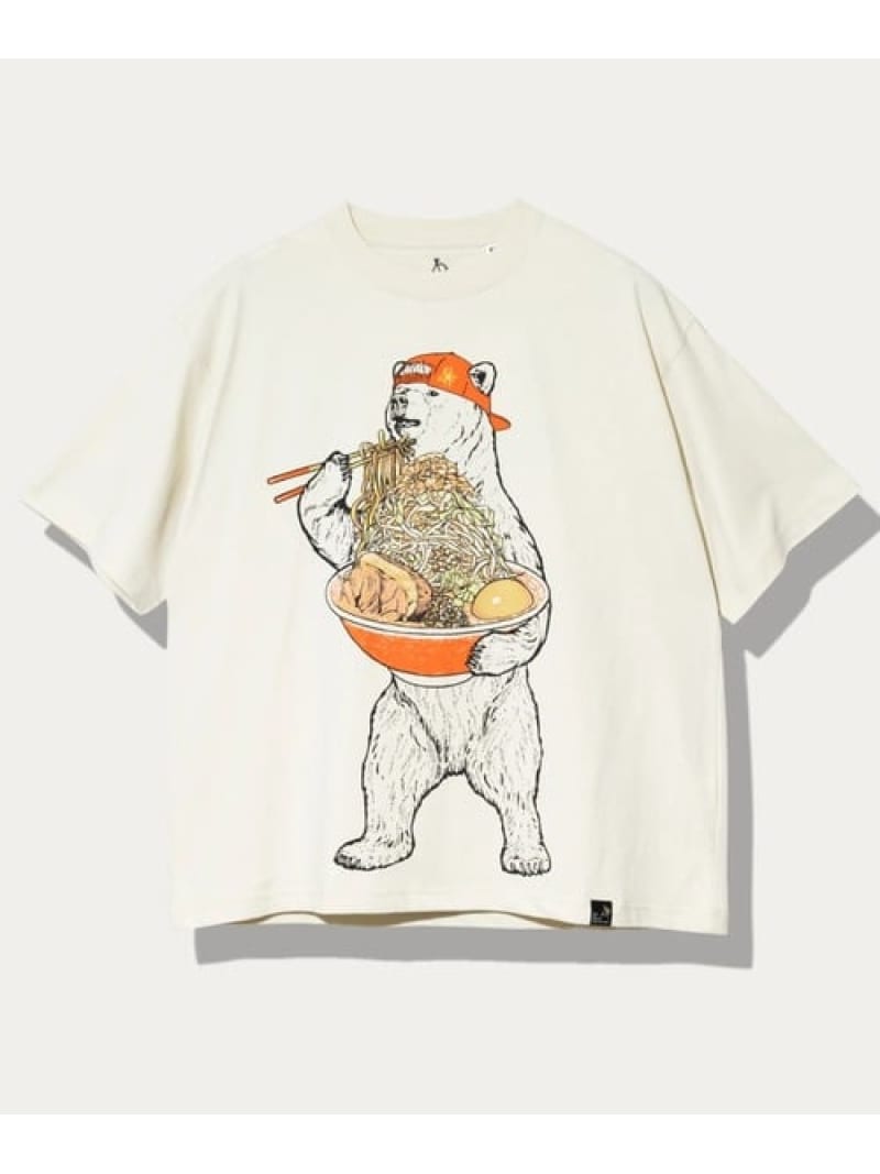 Rakuten - USA/C 豪快盛りラーメンクマ BIG TEE (MENS) go slow caravan ゴースローキャラバン トップス カットソー・Tシャツ ネイビー イエロー ホワイト【送料無料】[Rakuten Fashion]