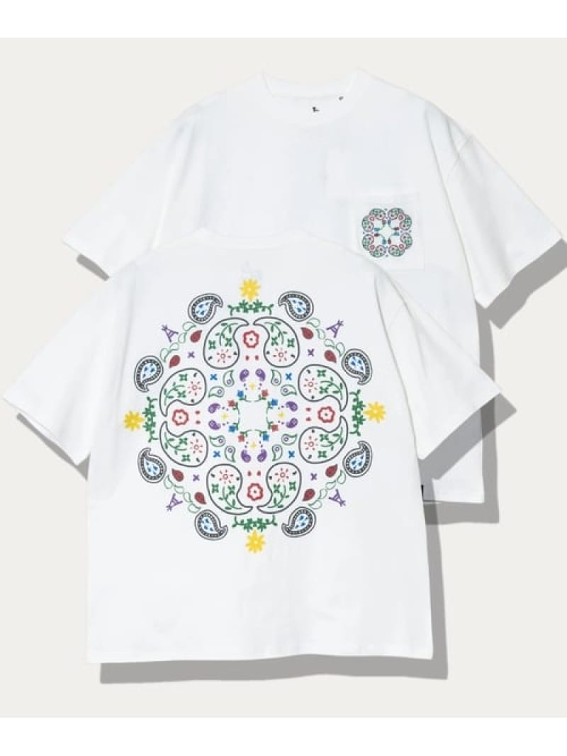 Rakuten - USA/C ペイズリー ゆったり TEE (MENS/WOMENS) go slow caravan ゴースローキャラバン トップス カットソー・Tシャツ ネイビー ホワイト【送料無料】[Rakuten Fashion]