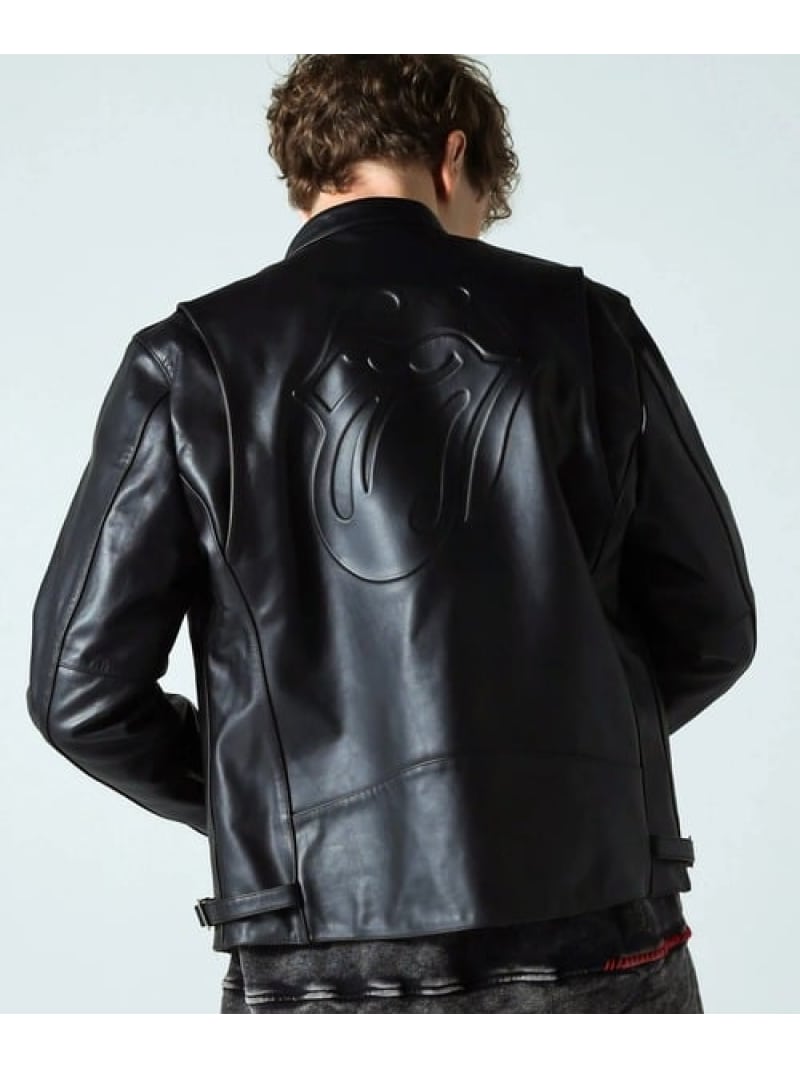 【The Rolling Stones×JACKROSE】 COW LEATHER SD RIDERS(MENS) The Rolling Stones ジャックローズ ジャケット・アウター その他のジャケット・アウター ブラック【送料無料】[Rakuten Fashion]