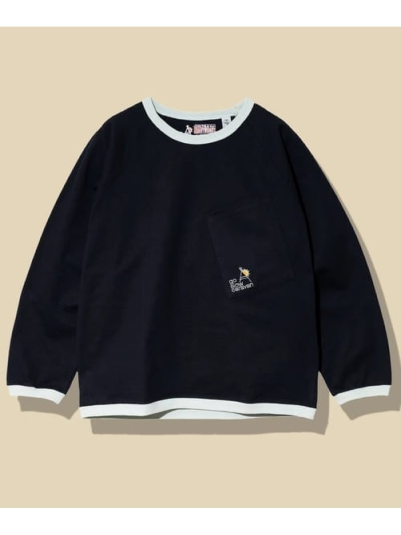 Rakuten - 超ヘビーUSA/C トリムゆったりラグラン LS TEE (MENS) go slow caravan ゴースローキャラバン トップス カットソー・Tシャツ ブラック グリーン【送料無料】[Rakuten Fashion]