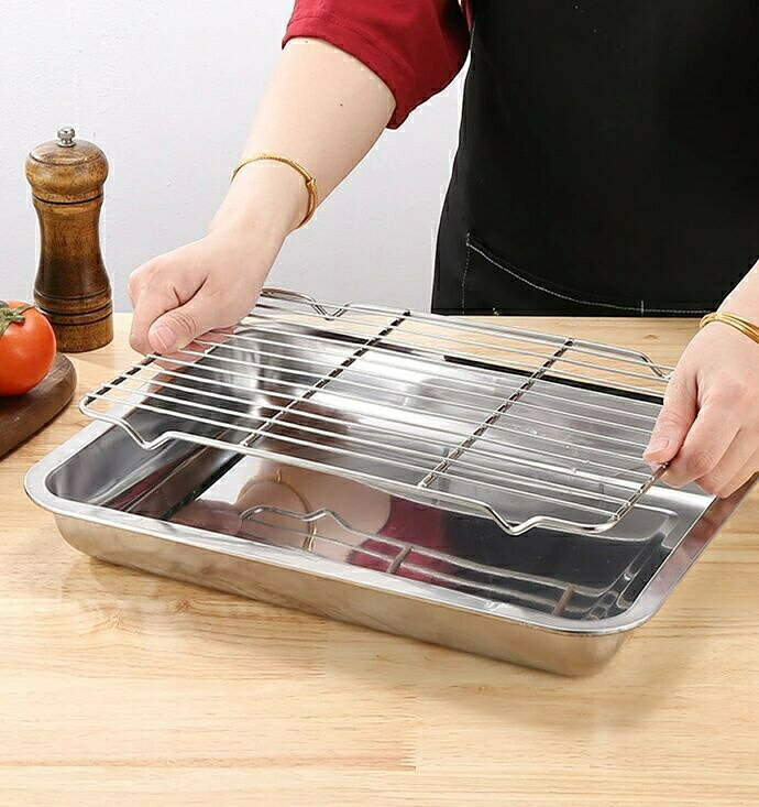 揚げ物 バット 油きりバット 36*27*4.5cm 天ぷらバット フライバット トレー 網付...