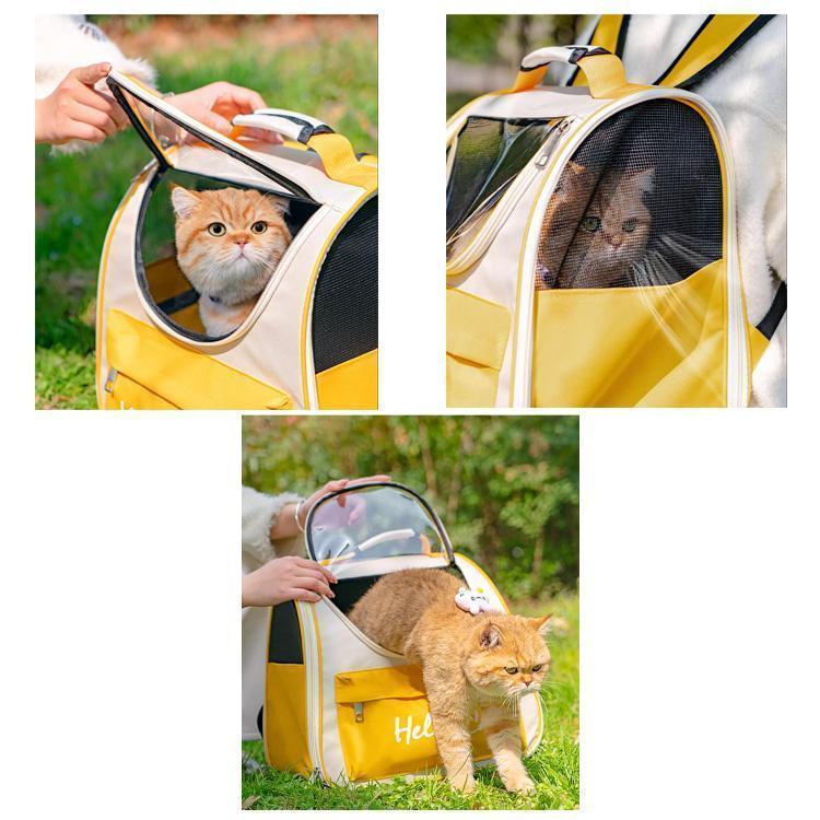 猫リュック ペットキャリーバッグ ペットバッグ 折りたたみ 2ways 大きめ リュック...