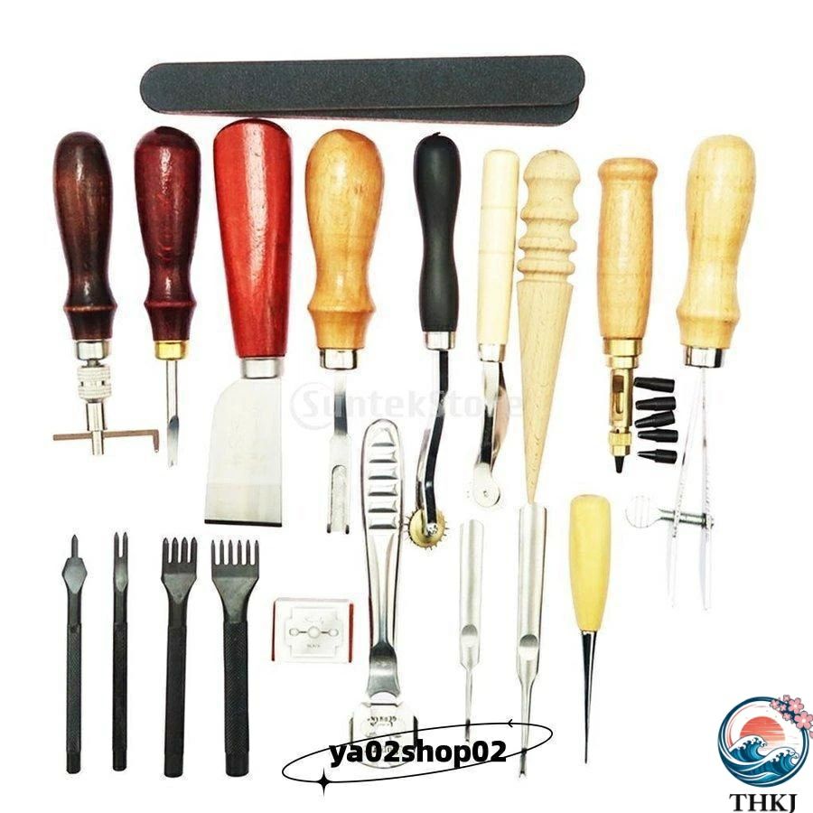 19点セット 道具セット手縫い 縫製キット 革工具セット 工具 初心者キット レザー...