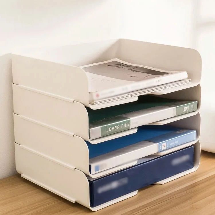 引き出し オープンラック 縦型 書類入れ デスク 事務用品 積み重ね A4 トレー 収納 収納ケース 書類棚 文房具 オフィス リモートワーク 整頓 卓上 1個売り レタートレー ファイル棚 トレイ 収納 書類整理 テレワーク sankoshoukai-10008152 サンコー商会 サンプル画像2