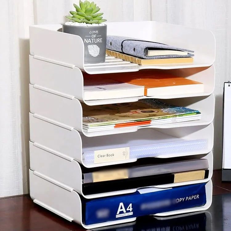 引き出し オープンラック 縦型 書類入れ デスク 事務用品 積み重ね A4 トレー 収納 収納ケース 書類棚 文房具 オフィス リモートワーク 整頓 卓上 1個売り レタートレー ファイル棚 トレイ 収納 書類整理 テレワーク sankoshoukai-10008152 サンコー商会 サンプル画像3