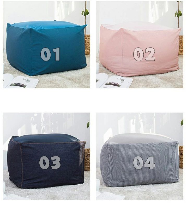 クッションカバー 替え 単品 ビーズ ウォッシャブル ストレッチ ビーズソファー 55×55×38cm 取り外し カバー おしゃれ 洗える 単色 洗濯 シンプル ビーズクッション ファスナー 伸縮 伸びる [3]
