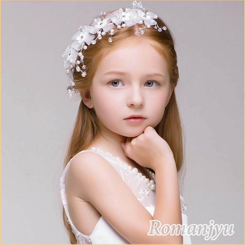 ヘッドドレス 子供髪飾り 発表会 ヘアアクセサリ ヘッドドレス フラワーティアラ 花 花冠 結婚式 キッズ ティアラ メール便発送 フラワーガール ヘアアクセサリー