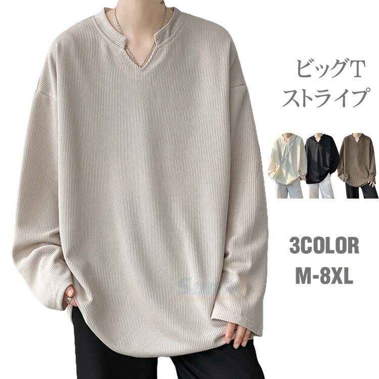 乐天商城 - 長袖tシャツ メンズ tシャツ Vネック ロングtシャツ ゆったり ビッグtシャツ レディース ロンt 大きいサイズ インナーシャツ アメカジ ロゴt 春