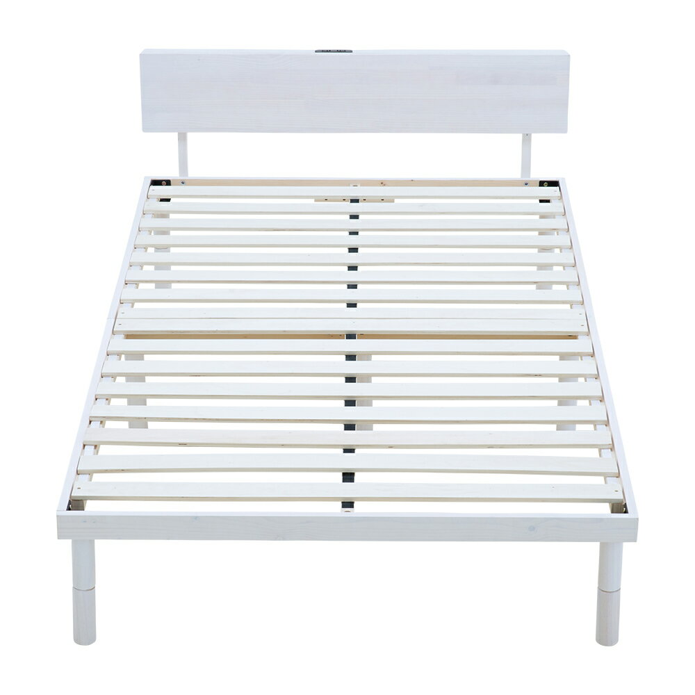 楽天市場】ダブルベッド フレーム コンセント（カラーホワイト