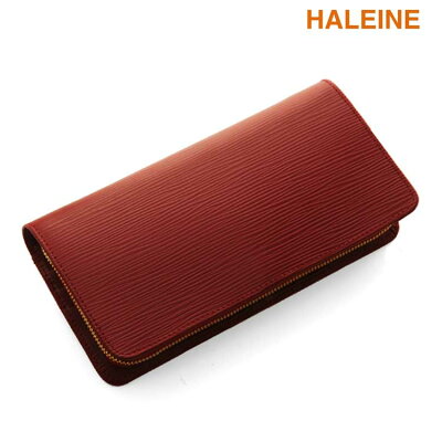 HALEINE ブランド 牛革 長財布 レディース 母 女性 サイフ 本革 レッド 赤 カードが沢山入る 春財布 母の日 ギフト プレゼント 4FA (07000008r)