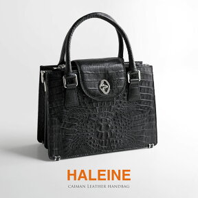 【期間限定価格】HALEINE [アレンヌ] カイマン レザー ハンドバッグ レディース 2WAY 本革 婦人 女性用 お出掛け トートバッグ トート 手提げ ワニ 鰐 大きいサイズ ギフト プレゼント 母の日 実用的 5F (06001446r)