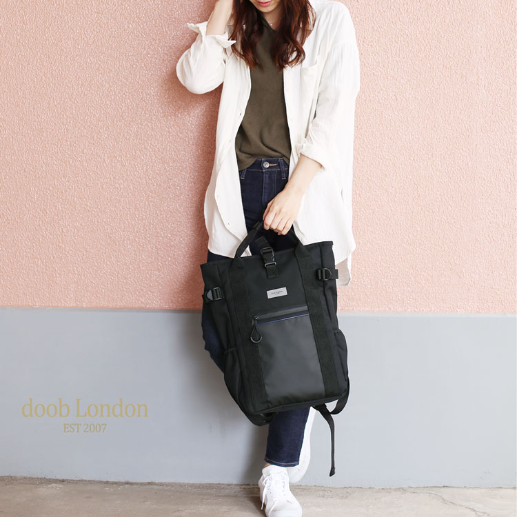 CORDURA(R) リュック レディース 撥水 12L ビジネス A4 ノートパソコン 大人 ブランド doob London 通学 通勤 ビジネス 女子 おしゃれ バックパック リュックサック 大容量 ブラック コーデュラ 軽量 マザーズバッグ ギフト プレゼント 母の日 実用的 5F (09000179r)