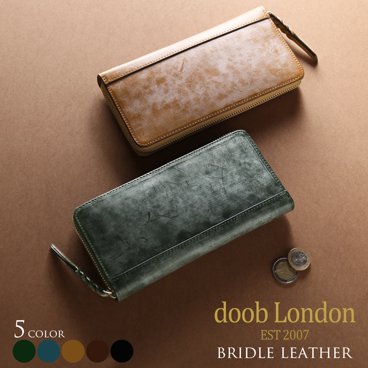 スロウ 革長財布 メンズ ブライドルレザー 本革 メンズ 長財布 ラウンドファスナー doob London イタリアンレザー【名入れ 可能】グリーン/ネイビー/キャメル/ダークブラウン/ブラック ブルーム ワックス ロウ バレンタイン ギフト プレゼント バレンタイン ギフト 父の日 4FC (09000184-mens-1r)