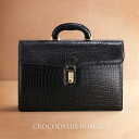 【5%offクーポン】スモール クロコダイル メンズ ブリーフケース ダイヤルロック式 日本製 マット 加工 センター取り ブラック ポロサス A4 サイズ 対...