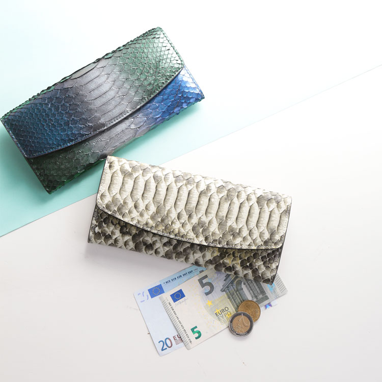 【19%offクーポン】ダイヤモンドパイソン 長財布 レディース 薄型 かぶせ スリム ...