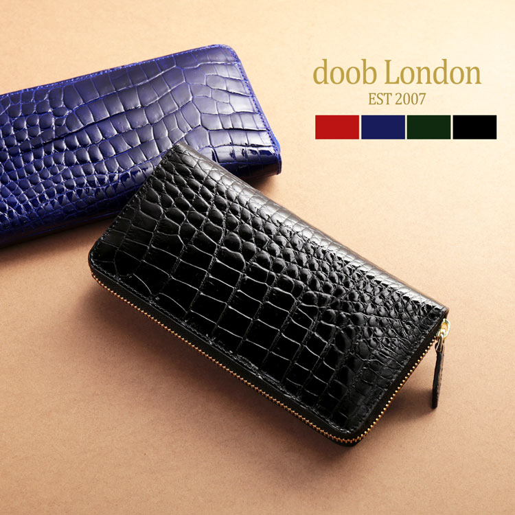 クロコダイル 【2h限定20%OFF!】doob London クロコダイル メンズ 長財布 ラウンドファスナー 財布 シャイニング 加工 アウトポケット付き ゴールド金具 本革 鰐革 財布 婦人 ブランド ギフト 父の日 父の日ギフト 実用的 プレゼント (06001611-mens-1r)