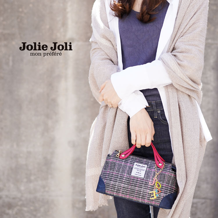 バッグ レディース 小さめ 2way ブランド Jolie Joli ジョリージョリ ミニ ハンドバッグ 軽い 斜めがけ 肩かけ ツイード デザイン 女性 鞄 ギフト プレゼント 実用的 5F (07000436r) 2