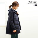 フィローモ ダウン レディース 【5%OFFクーポン】ダウン 切替 パーカー レディース ブランド Filomo ダウンコート 切り替え ジップアップ フルジップ パーカー 秋冬 暖かい タック フィローモ 異素材 軽い フード付き ダウンジャケット ギフト プレゼント 母の日 実用的 5F (08000224r)