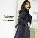 フィローモ ダウン レディース 【5%OFFクーポン】Filomo ダウン トレンチ レディース フード付き ウィンドストッパー 着脱 ダウン90％ タウンユース ビジネス ベージュ ネイビー 保温 女性 母 ギフト プレゼント 母の日 実用的 5F (08000225r)