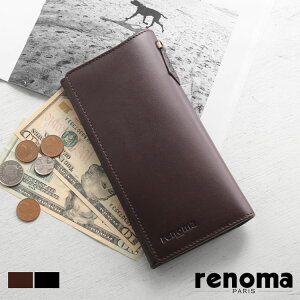 長財布 メンズ 本革 牛革 かぶせ スリム レザー renoma ブランド ゴート 山羊革 ヤギ革 ウォレットチェーン 紳士 男性 ギフト プレゼント 4FC (09000218r)