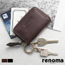キーケース メンズ 本革 牛革 カードケースコンパクト レザー renoma ブランド 小さい ミニ カード スリム 極小 ゴート 山羊革 ラウンドファスナー ...