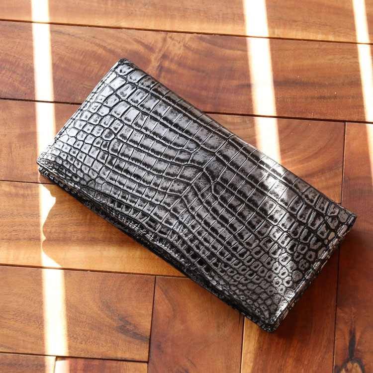 クロコダイル長財布センター取り一枚...