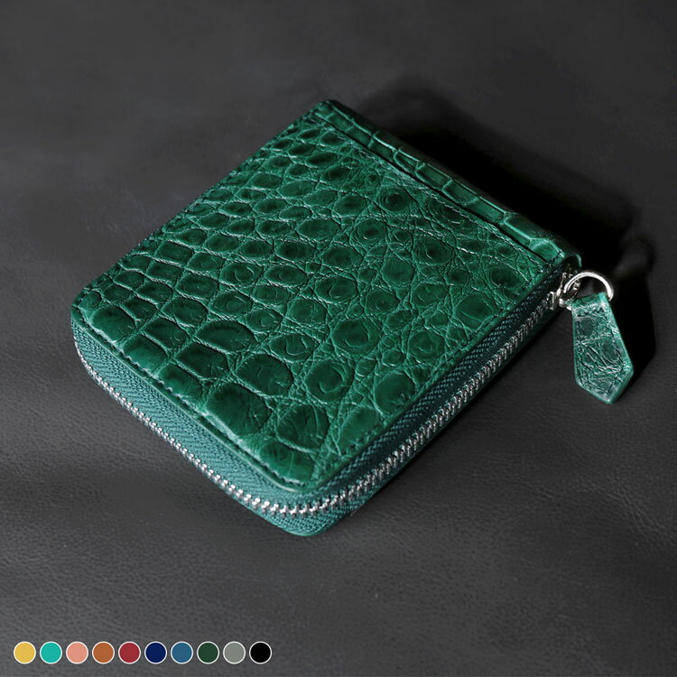 【店内全品20%オフクーポン】クロコダイル ラウンドファスナー 二つ折り財布 メンズ マット コンパクト 財布 革 コンパクト 高級 鰐革 本革 レザー プレゼ...