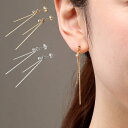 【20%offクーポン】1粒 ストーン ダブル ライン ピアス ニッケルフリー 低アレルギー 素材 両耳用 金属アレルギー 【ネコポスで送料無料】【返品交換不可...