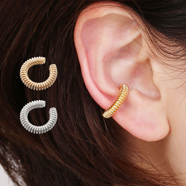 スプリング イヤーカフ ニッケルフリー 低アレルギー 素材 金属アレルギー 【ネコポスで送料無料】【返品交換不可】 浴衣 に 合う ギフト プレゼント 2F (...