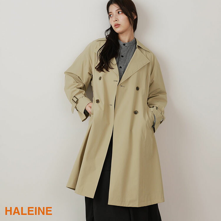 【5%OFFクーポン】トレンチコート ライナー付き レディース 撥水 スプリングコート ライトアウター HALEINE バックプリーツ スーツ ロング丈 春コート 秋コート 卒業式 入学式 ベージュ 30代 4…